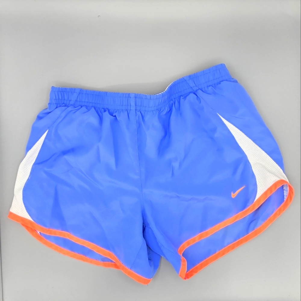 Nike Girl's Athletic Shorts in Blue and Orange